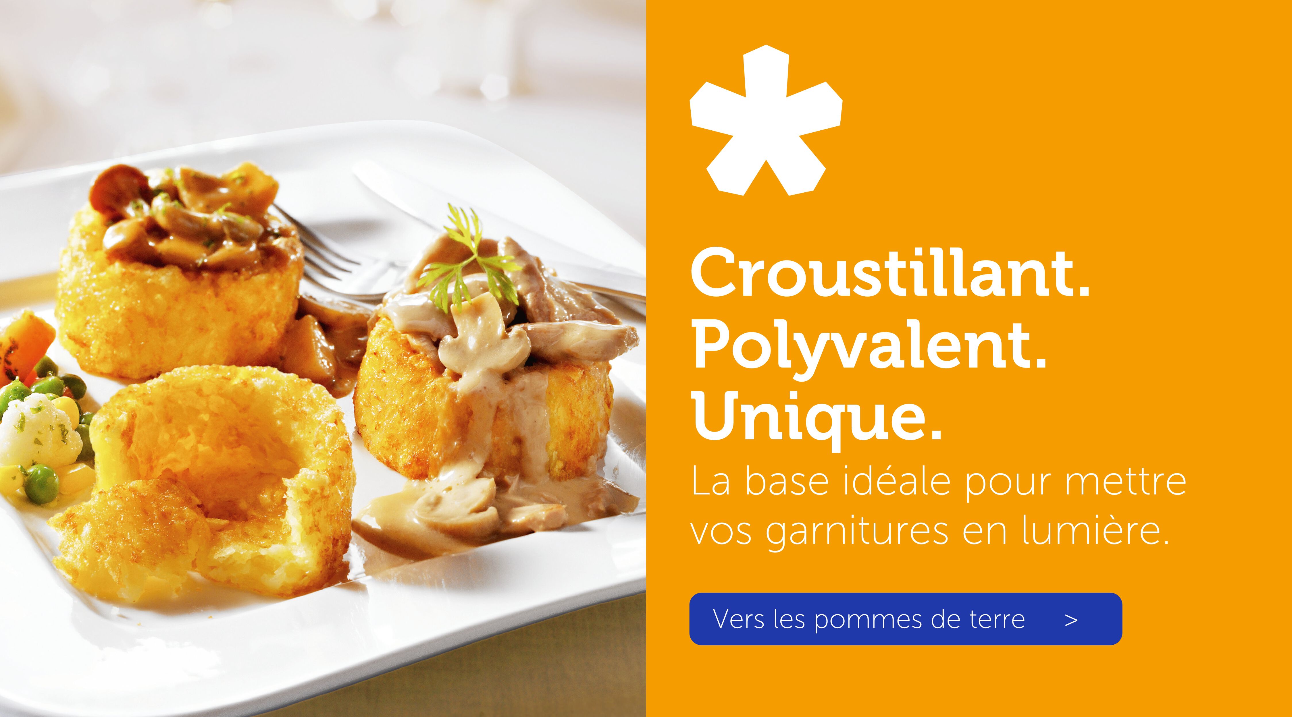 Croustillant. Polyvalent. Unique. - Bouchées de rösti